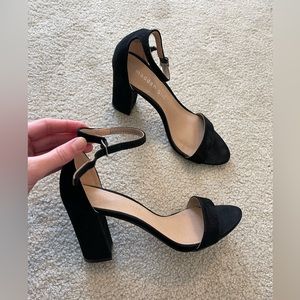 Madden girl black faux suede Bella heels